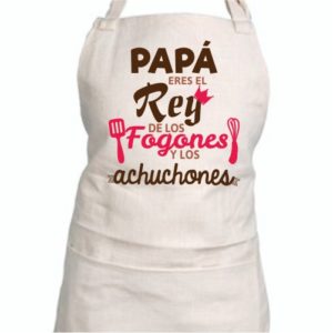 Orginal delantal con un mensaje molón para para papás y abuelos cocinillas.