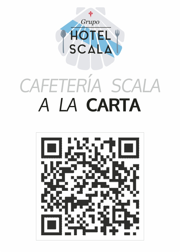 Carta digital de la cafetería del Hotel Scala en Padrón