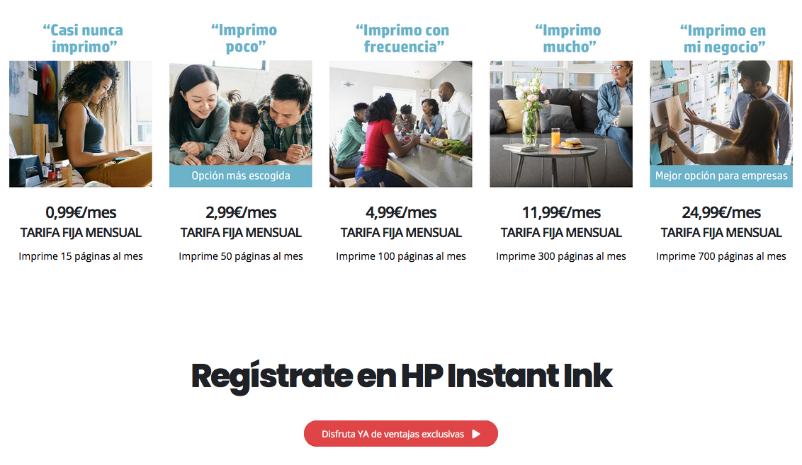 Registro en HP Instant Link